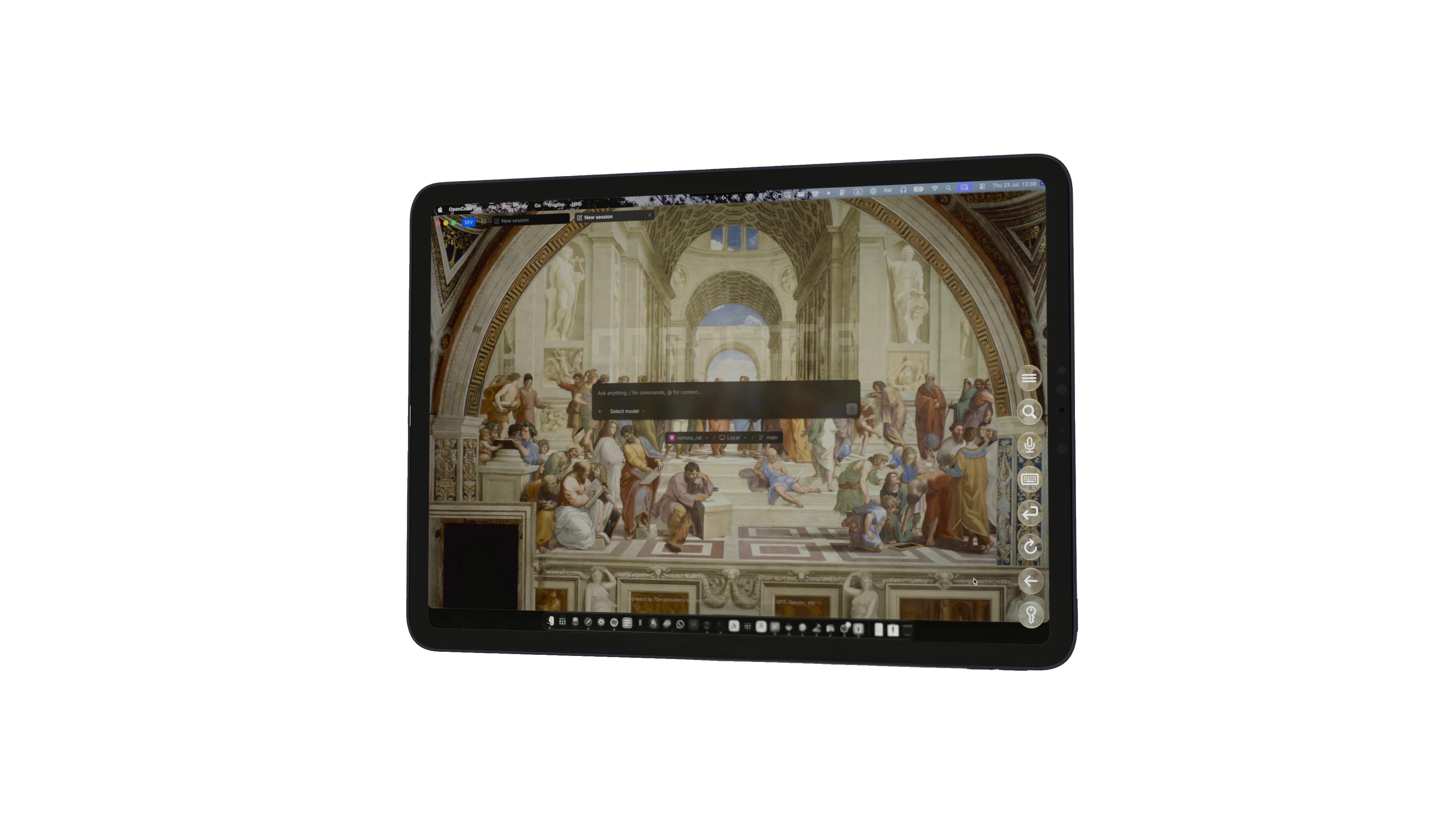 Remote Rat streaming a Mac desktop to iPad